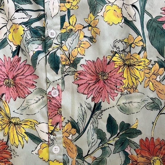 Beulah Style Tropical Floral Satin Shirtdress. One Size - Picture 6 of 6